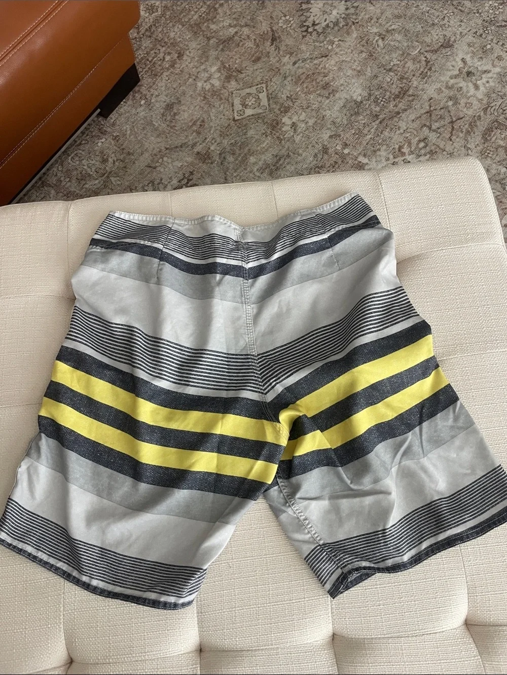 Ezekiel Men's Yellow & Gray Striped Board Shorts